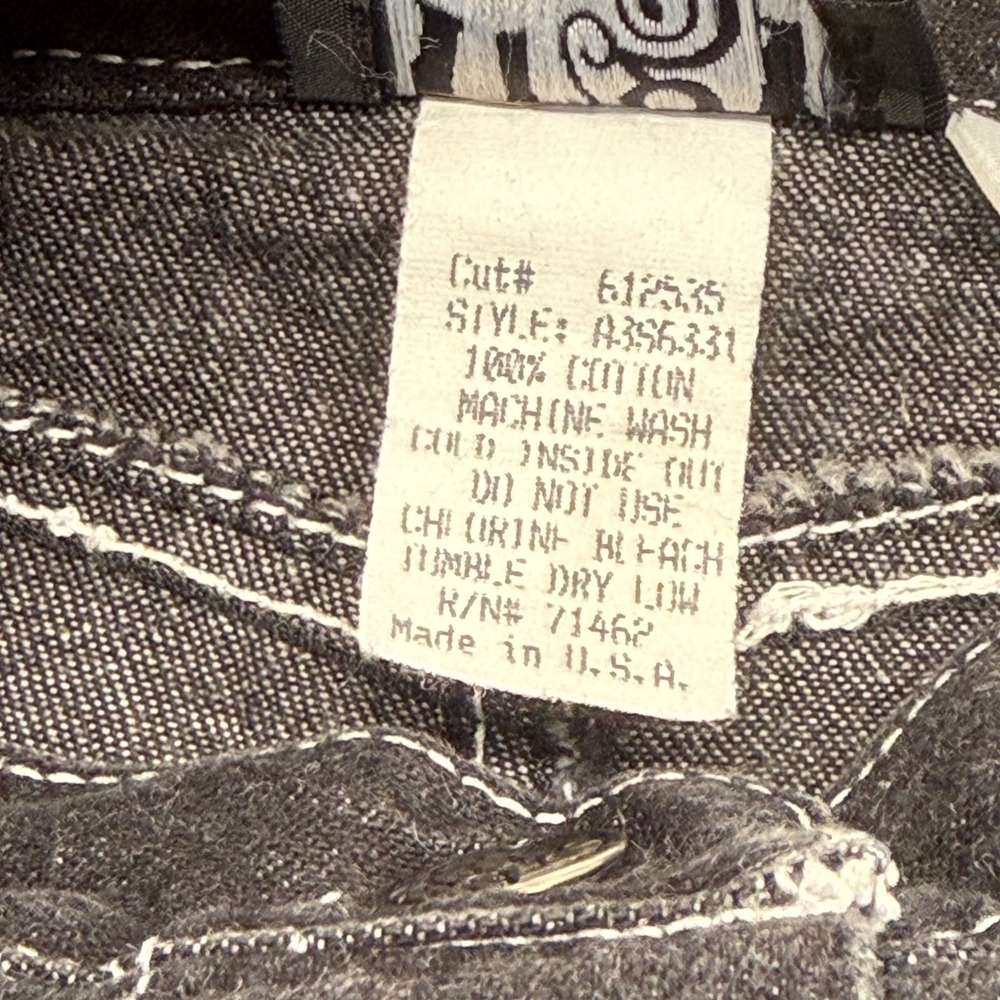 Y2K MGR Button-Front Denim Mini Skirt Black Vintage USA‎ Made A-Line Size 11 - Picture 8 of 10
